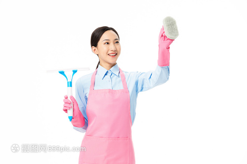家政服務(wù) 女性清潔玻璃的專業(yè)形象